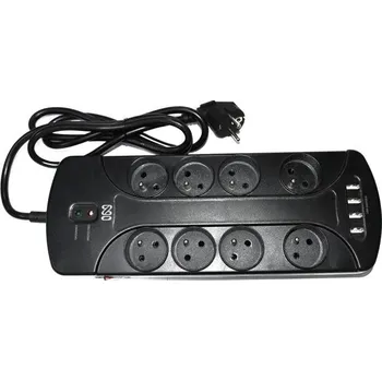 Napájecí kabel Přepěťová ochrana IN Přepěťová ochrana s 8 zásuvkami a 4 USB, kabel 1.5m