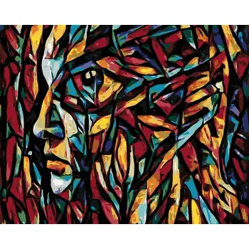 zuty Zuty - Malování Podle Čísel - Abstraktní Portrét Ženy, 40X50 Cm, Plátno