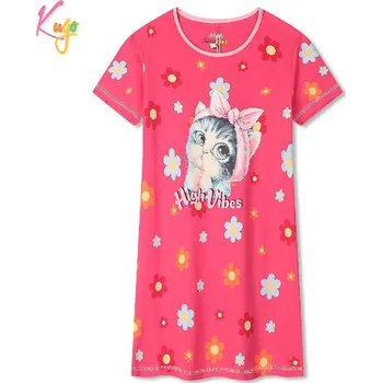 Dívčí noční košile kr.r. Kugo MC5851 tmavě růžová