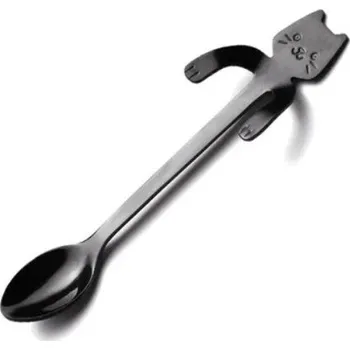 Příbor Vychytávka do domácnosti | čajová lžička kočička - černá