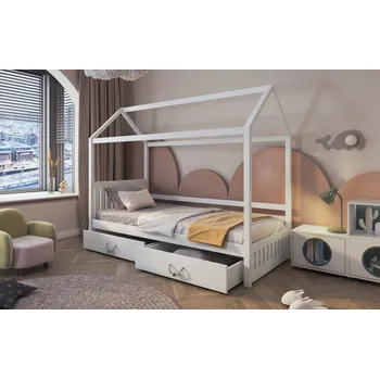Postel Max-i Dětská postel domeček ADEN CAMA UNO + ROŠT a ZÁSUVKY v ceně Zvolte rozměr:: 80 x 180 cm, Zvolte barvu:: olše