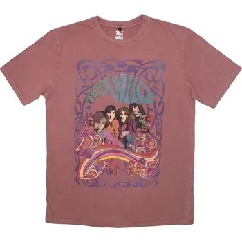 Pánské tričko The Who Psych Floral Stone Wash Kashmir Red S Tričko