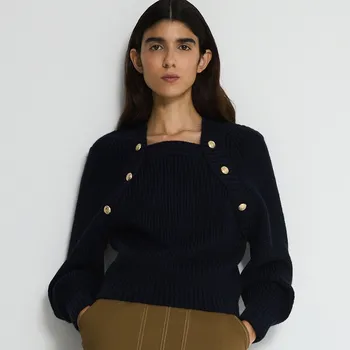 Dámský svetr Reserved - Svetr s raglánovými rukávy - tmavomodrá - 472EN-59X - 472EN-59X-L