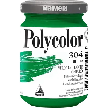 Vodová barva Maimeri Vynil Polycolor Akrylová barva Brilliant Green Light 304 140 ml 1 ks