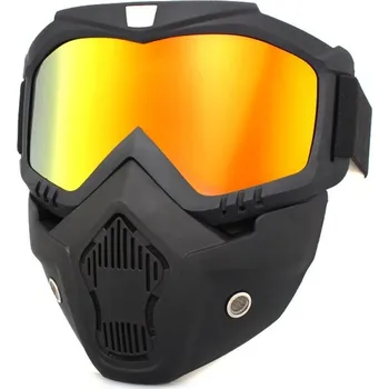 Maska na lyže | lyžařské brýle, 2v1 - červená