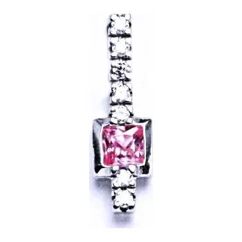 Šperk Stříbrný přívěsek čiré zirkony a pink - VP82 (Stříbrný přívěsek s čirými zirkony)