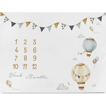 Dětská deka Ceba Podložka milníková na focení (92 x 72 cm) Basic Ballons