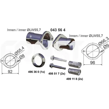 Výfuková trubka ERNST Sada na opravu, výfuková trubka 043564