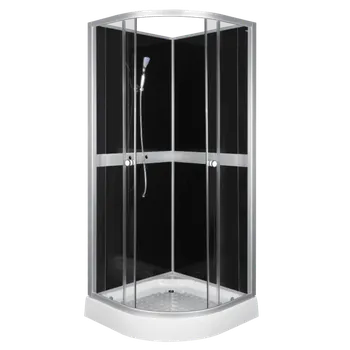 Novoterm Sprchový box čtvrtkruhový NV-Cessla 90 B, 90x90 černý