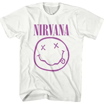 Nirvana Purple Happy Face White XL Tričko
