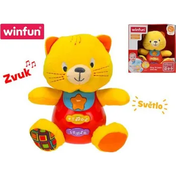 plyšák Winfun Sedící kočička 18 cm se světlem a zvukem