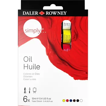 Olejová barva Daler Rowney Simply Sada olejových barev 6 x 12 ml