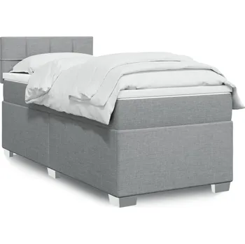 Postel vidaXL Box spring postel s matrací 80x200 cm textil [3285719] Barva: světle šedá