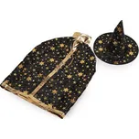 Karnevalový kostým - čarodějnický - 1 ks - 1 černá zlatá