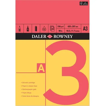 Daler Rowney Red and Yellow Drawing Paper Skicář 25 A3 150 g