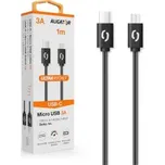 Datový kabel ALIGATOR POWER 3A USB-C/Micro USB 1m černý
