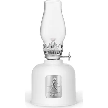 Stojací lampa SN - OLEJOVÁ LAMPA Bílá lesklá / stříbrný lesklý emblém