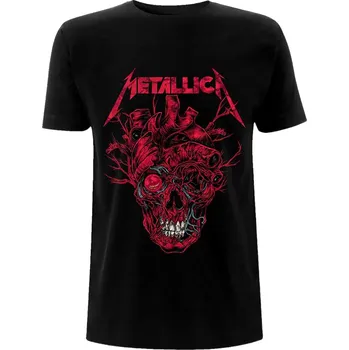 Metallica Heart Skull Black L Tričko