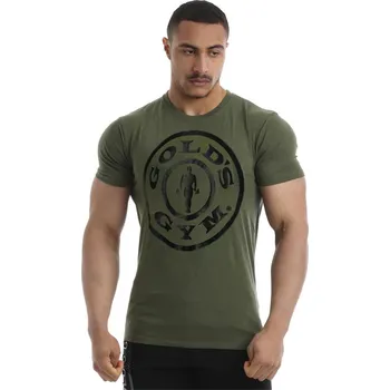 pánské tričko GOLDS GYM - ARMY MARL/BLACK - XL (Golds Gym SS Classic Joe T-Shirt)