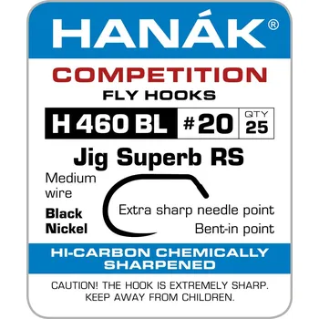 Rybářský háček Háček muškařský HANÁK Competition H460BL Velikost: 20