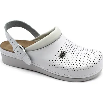 Dámská zdravotní obuv Leon 5002 Dámská kožená zdravotní obuv s přezkou - Bílá Velikost: 39