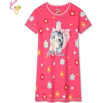 Dívčí noční košile kr.r. Kugo MC5851 tmavě růžová