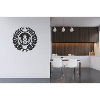 Samolepící dekorace Lepy.cz Samolepka na zeď Vavřínový věnec Velikost (šířka x výška): 75x74cm, Barevná varianta: Nugátová hnědá