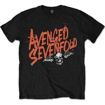Pánské tričko Avenged Sevenfold Orange Splatter Black 2XL Tričko