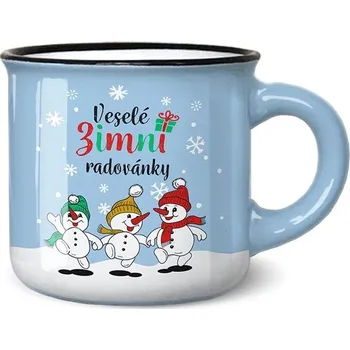 Nekupto Vánoční mini hrníček Veselé zimní radovánky - sněhuláci 100 ml