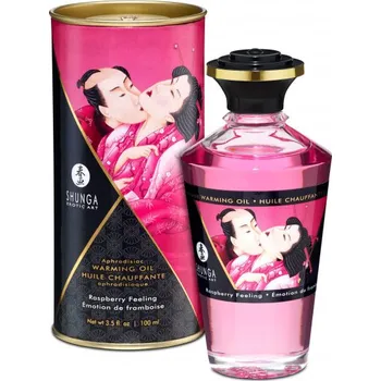 Masážní přípravek Shunga Aphrodisiac Warming Oil Raspberry Feeling 100ml