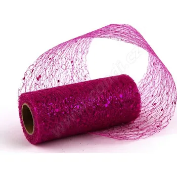 Stuha Stuha Fibre třpyt 10 cm x 4.6 m - cyklámen