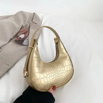 Kabelka Dámská luxusní kožená kabelka - Zlatá