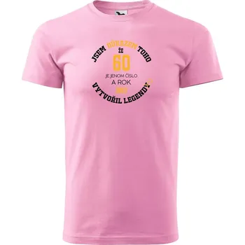 Pánské tričko DOBRÝ TRIKO Pánské narozeninové tričko s potiskem Legenda Velikost: 3XL, Barva: Růžová