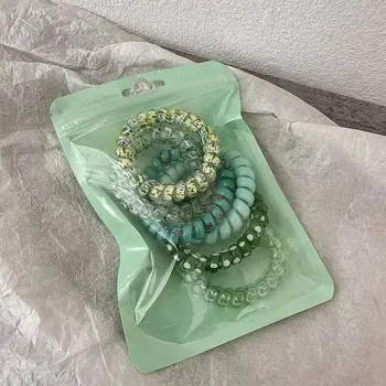 Elastické spirálové gumičky do vlasů | vlasové doplňky 6 ks - zelený