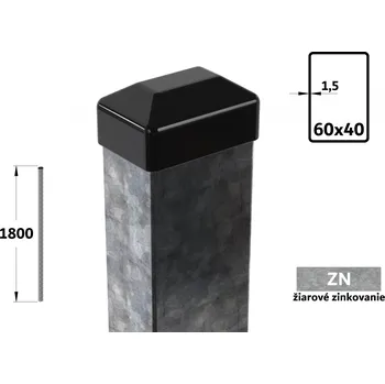 Plotový sloupek Plotový sloupek 180 cm, 60×40×1,5 mm, žárové pozinkování