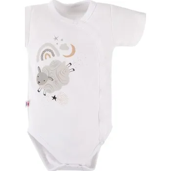 Kojenecký body Eevi Body celorozepínací krátký rukáv Mellow BÍLÉ - 62