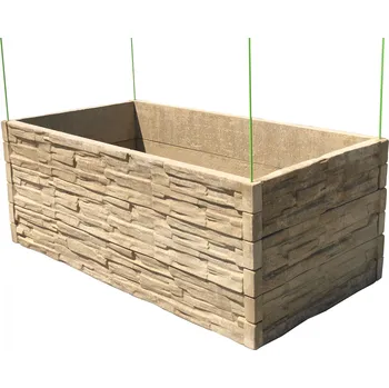 Vyvýšený záhon Barigadi Vyvýšený záhon betonový 200x100 cm, výška 75 cm, vzor štípaný kámen, pískovec