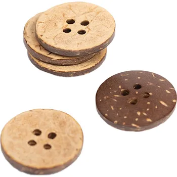 Knoflík Dřevěný knoflík Drops kulatý Ø 20 mm kokos