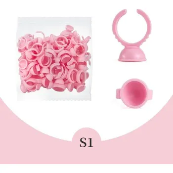 Péče o řasy a obočí Držák lepidla pro prodlužování řas | kosmetické potřeby 100 ks - PinkS1