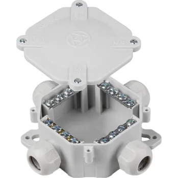 Elektroinstalační krabice SEZ 6455-12 4.P/2 FUTURE Krabicová rozvodka FUTURE plastová, šedá, 4-pólová, IP67