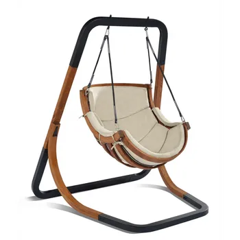 Houpací síť 4iQ Závěsné houpací křeslo ALPHA s konstrukcí - BÉŽOVÉ