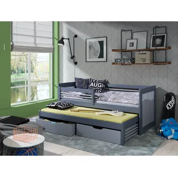 Postel Max-i Dětská postel s přistýlkou GRAM II CAMA DOS + ROŠTY a ZÁSUVKY v ceně Zvolte rozměr:: 90 x 190 cm, Zvolte barvu:: šedá