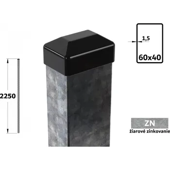 Plotový sloupek Plotový sloupek 225 cm, 60×40×1,5 mm, žárové pozinkování