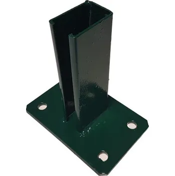Příslušenství pro plot Patka pro montáž sloupku na betonový podklad, pro sloupek 60x40 mm, mechová zelená