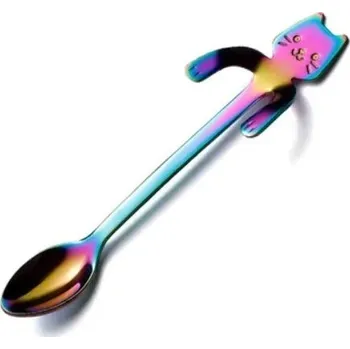 Příbor Vychytávka do domácnosti | čajová lžička kočička - Barevná