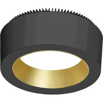 Illuxtron Intenzivní válcové svítidlo pro stropní montáž Vector 235 LV-HE Stmívání: Nestmívatelné, Teplota chromatičnosti: 3000 Kelvinů, Barva vnější / barva vnitřní: Černá / Zlatá 7DN10371Y002