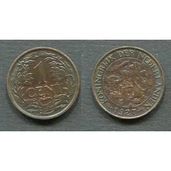 NIZOZEMÍ. 1 cent 1927. KM-152
