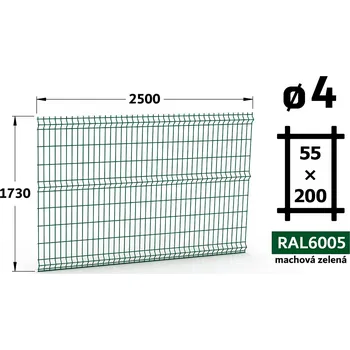 Plot Plotový panel 3D Light 55, 173×250 cm, mechová zelená