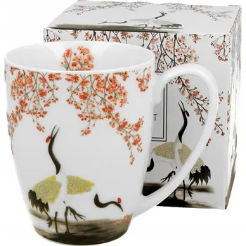Hrnek Duo Sakura a Jeřábi porcelán 380 ml