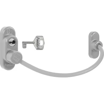 Zámek na kolo PD - Lankový zámek na okno s uzamykáním STM - Stříbrná (RAL9006)